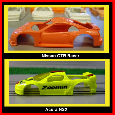 Nissan GTR Racer and Acura NSX resin tjet bodies